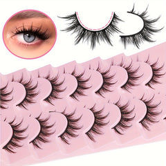 7 Pairs Fluffy & Spiky Mink False Eyelashes for Natural & Dramatic Look