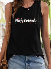 Christmas Printing Tank Top Slim Fit Casual Tunic Top Women's Clothing