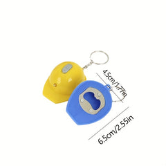 Helmet PVC With Light Security Hat Keychain For Men