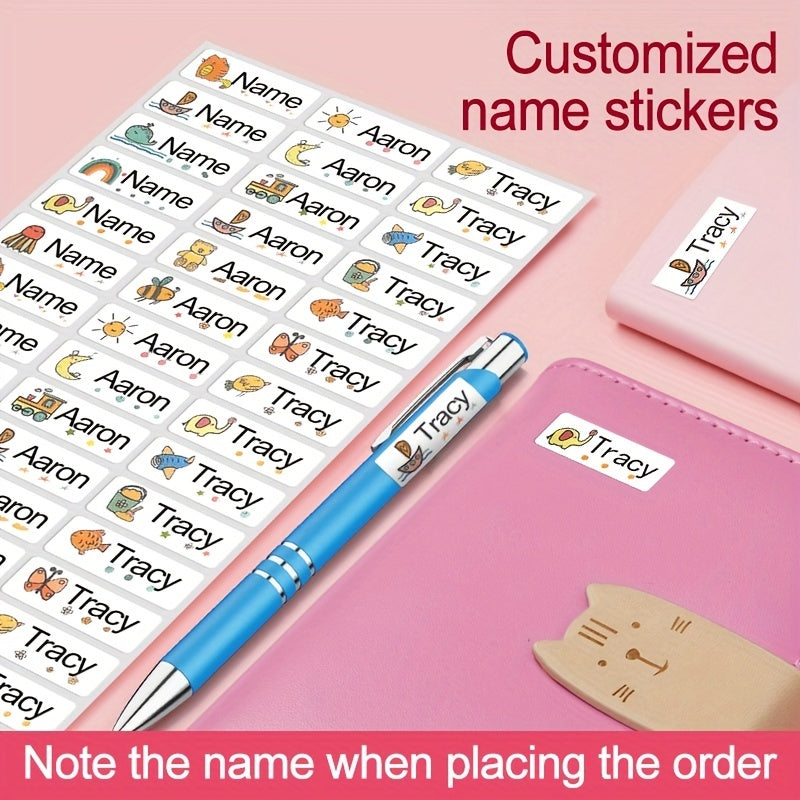 240pcs Custom Name Stickers Waterproof Personalized Labels MEDIUM Size 3x1