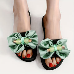 Bowknot Open Toe Slippers Lightweight Sandals