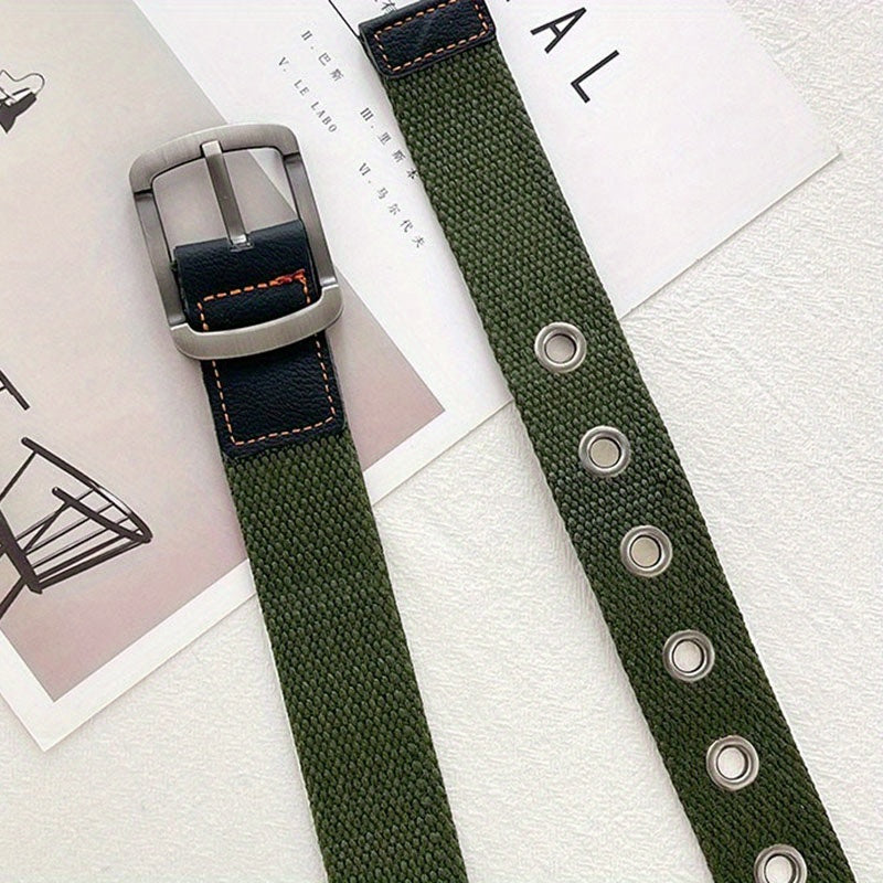 Canvas Belt Woven Pin Buckle Belt Student Jeans Belt For Men