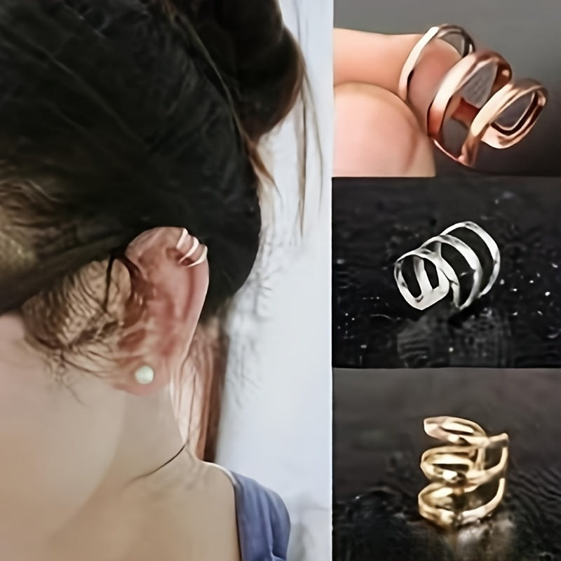 Punk Rock Alloy Ear Clip Wrap Earrings No Piercing Ear Clip
