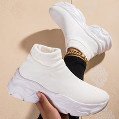 Breathable Running Shoes Slip On Woven Casual Outdoor Sneakers