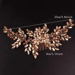 Vintage Rhinestones Hair Comb Shinny Pearl Crystal Bridal Headpiece