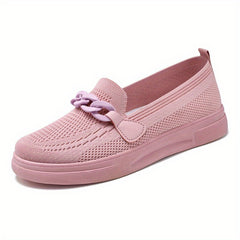 Women's Chain Decor Slip On Shoes Comfy Sneakers