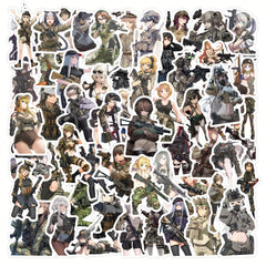 Female Soldier Stickers for Laptop Phone Luggage