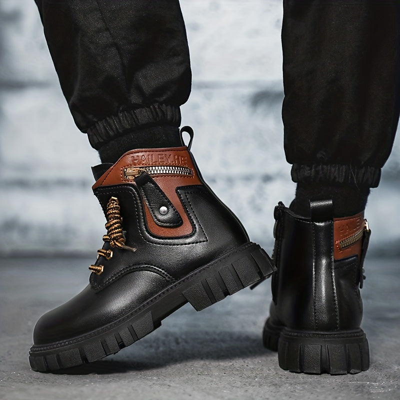 Boys Ankle Lace Up Non Slip Boots Lightweight for Indoor Outdoor Travel
