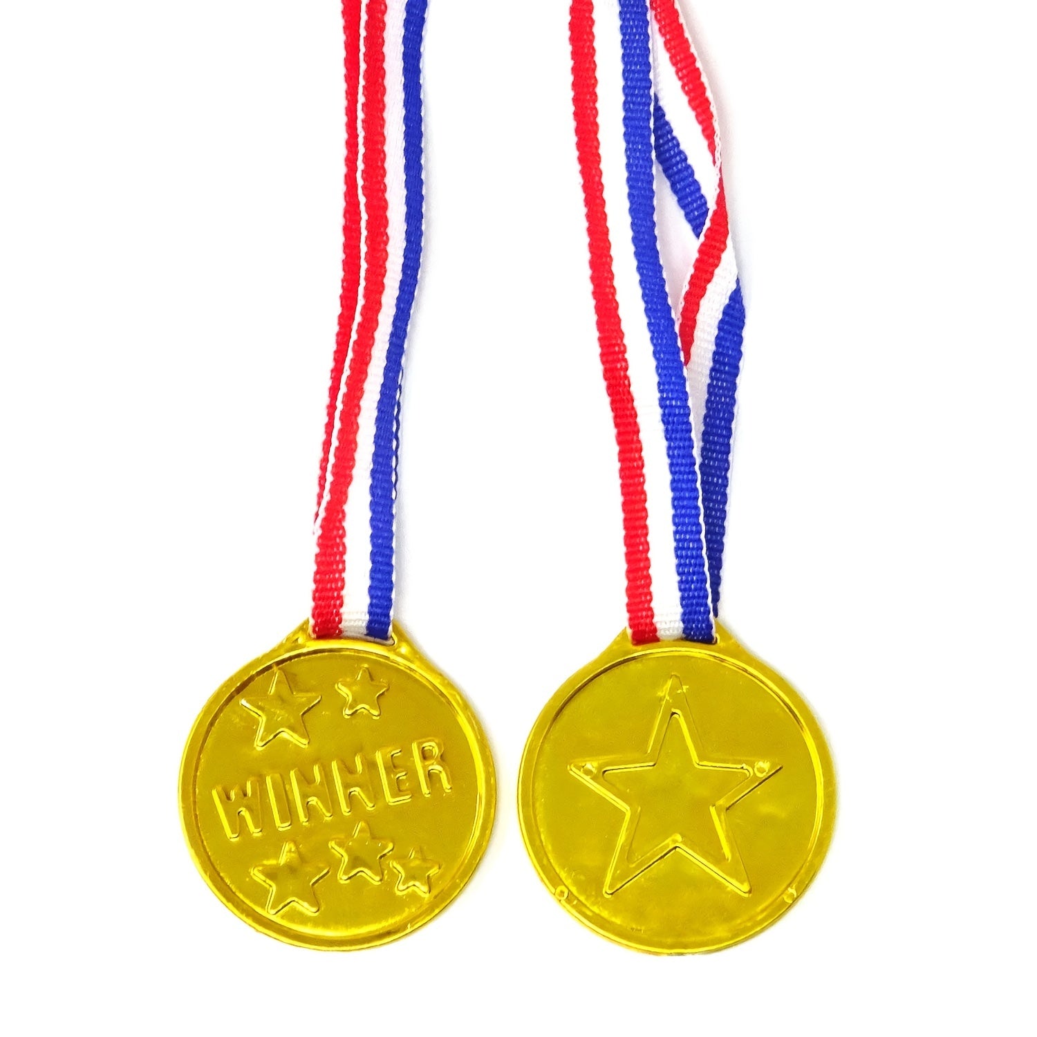 10pcs Gold Plastic Award Medals for Sports, Talent Show, Spelling