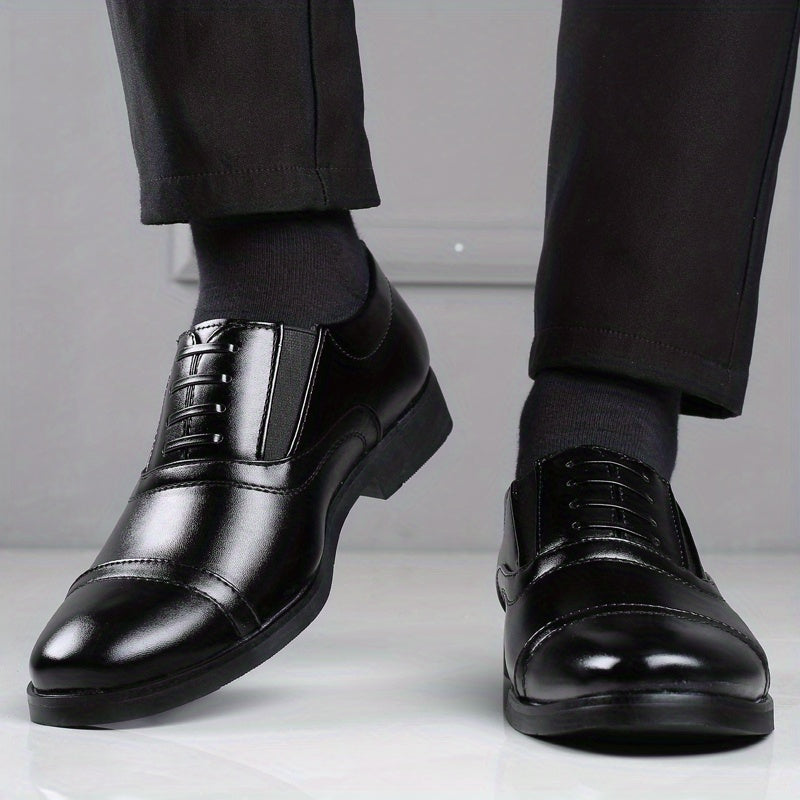 Men's Cap Toe Oxford Shoes Lace up Front Dress Shoes For Men Business Formal