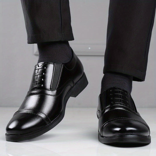 Men's Cap Toe Oxford Shoes Lace up Front Dress Shoes For Men Business Formal