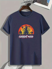 Halloween Print Men's Sports T-shirt for Fitness Activities