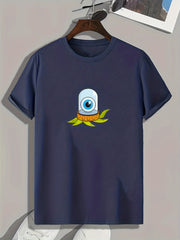 Cartoon Eye Print Men's Graphic Tee - Casual Summer T-shirt