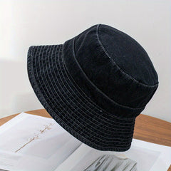 Cotton Denim Bucket Hat Lightweight Sun Hat