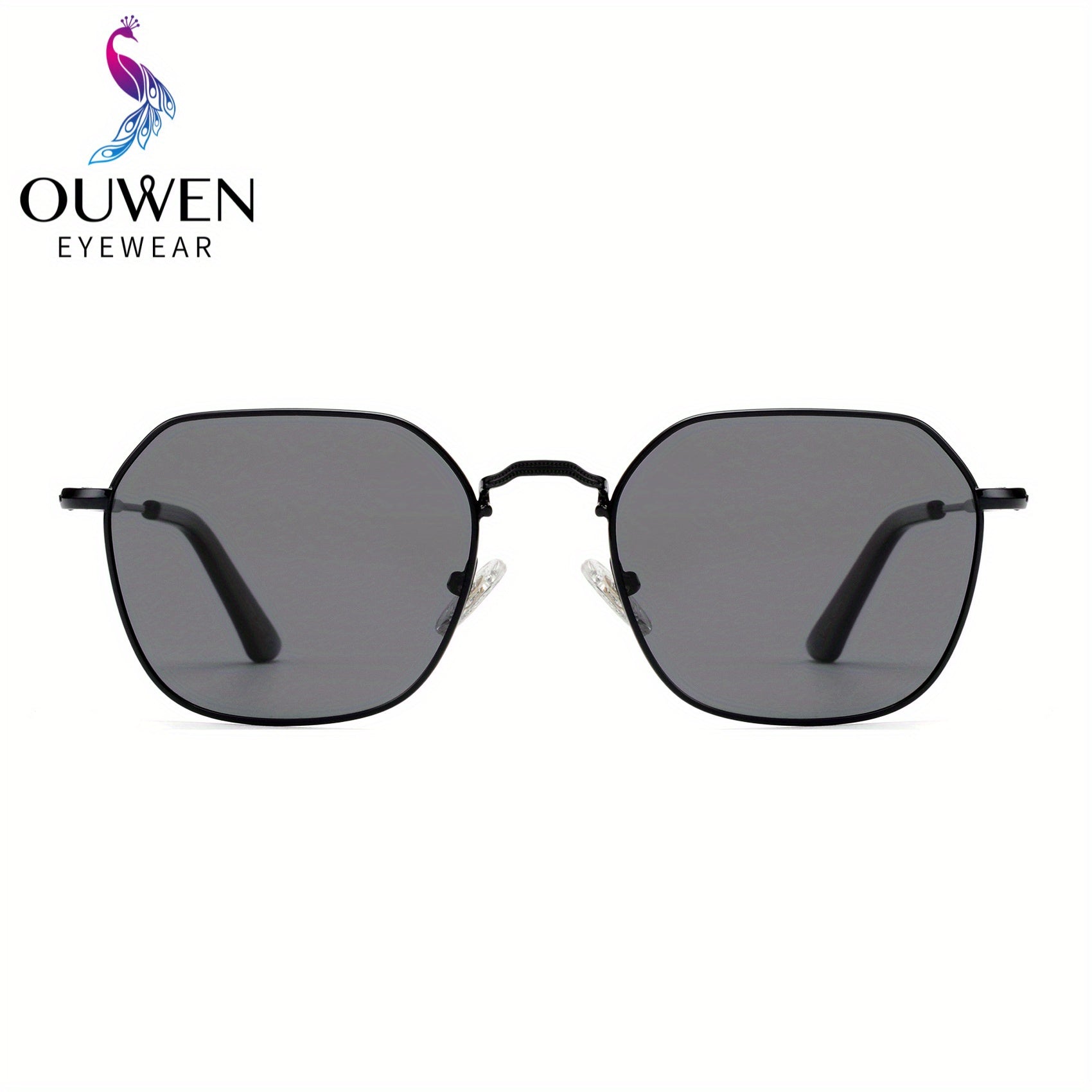 OUWEN Polarized Polygon Sunglasses Unisex Full Frame Aviator Glasses