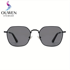 OUWEN Polarized Polygon Sunglasses Unisex Full Frame Aviator Glasses