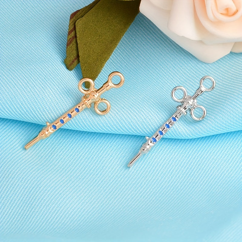 Golden Syringe Brooch Pins For Medical Professional