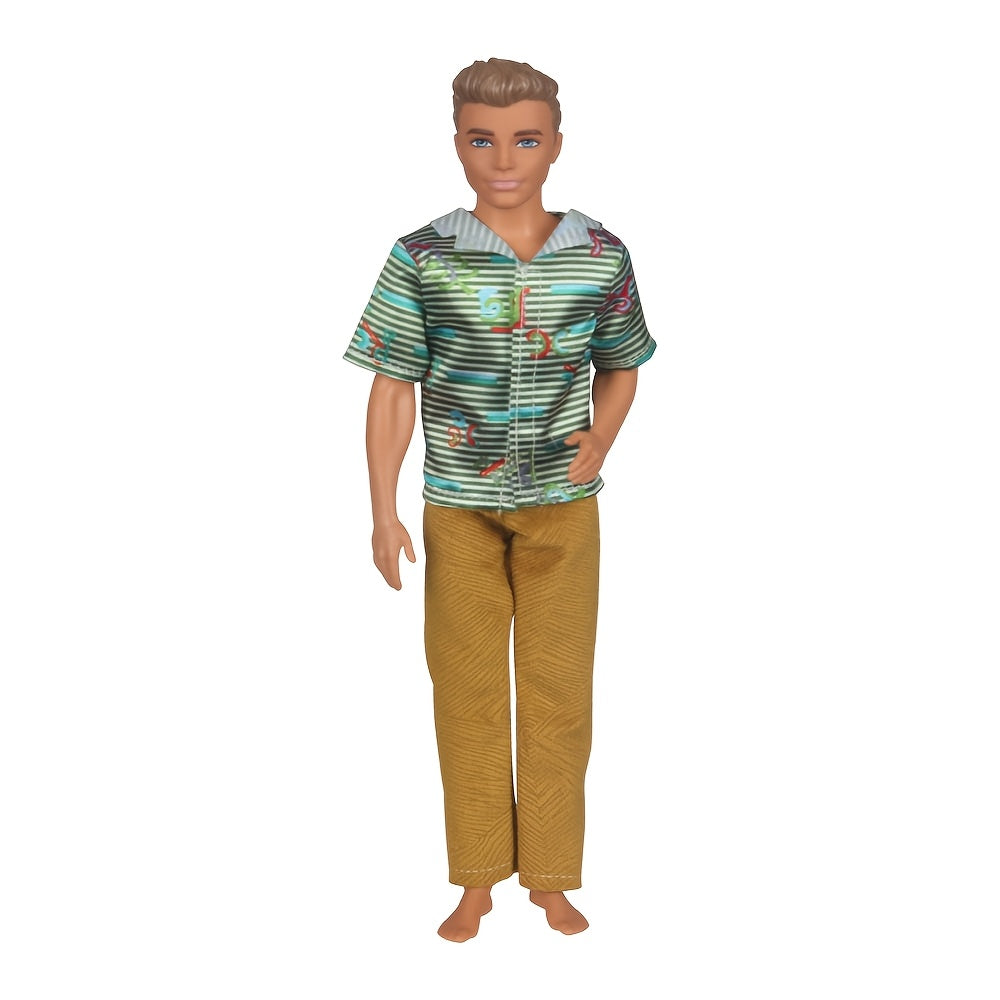 6pcs Doll Clothes 3 Tops And 3 Pants Trousers Shirt Outfit
