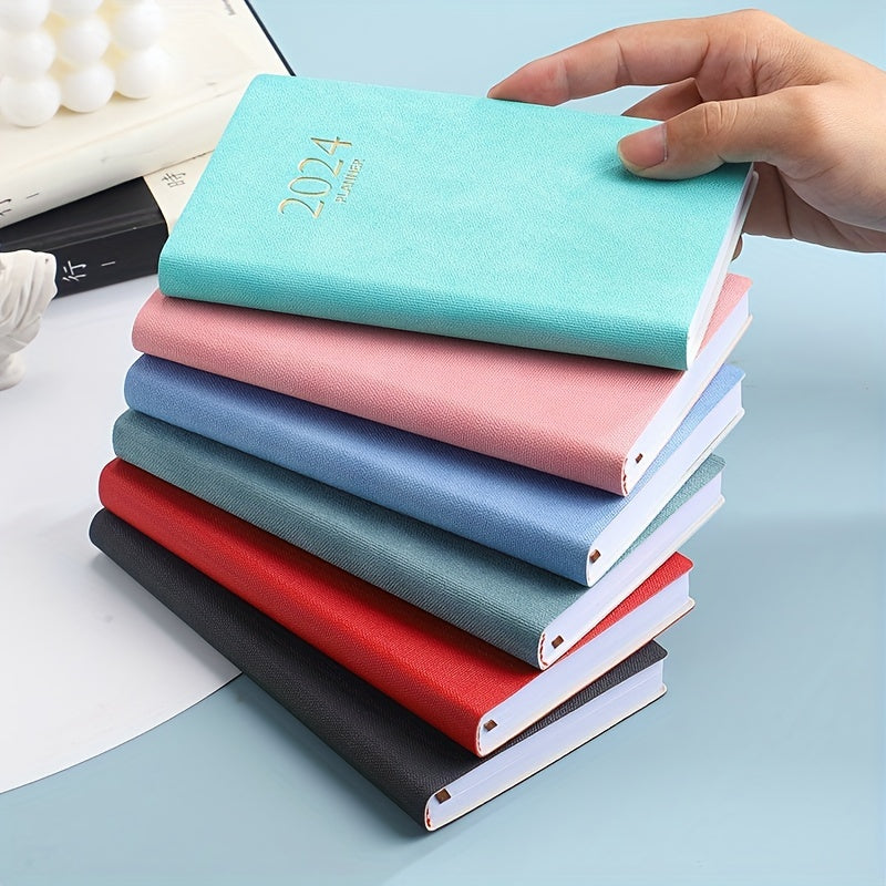 A6 Daily Planner Notebook with Leather Cover
