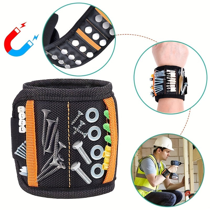Magnetic Wrist Strap With Pockets Toolkit Picker