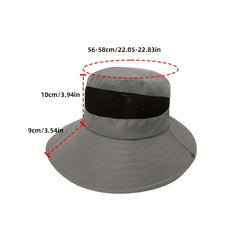 Big Brim Sun Protection Fishing Hat for Men Foldable Breathable Mesh Bucket Hat