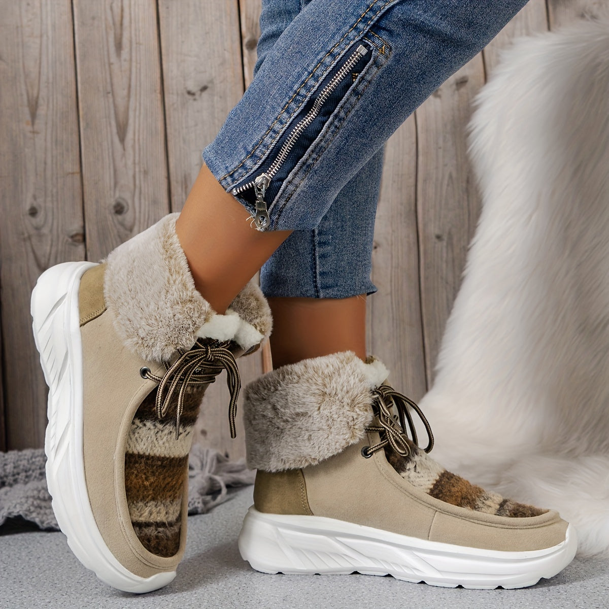Non slip Chunky Snow Boots Wear Resistant Warm Boots Women's Footwear