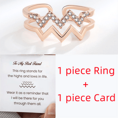 Wavy CZ Decor Open Adjustable Ring Gift