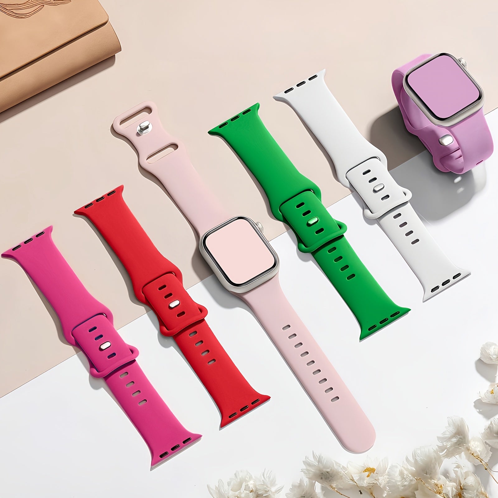 Christmas iWatch 10 1 Series Soft Strap Waterproof Breathable Light Beige