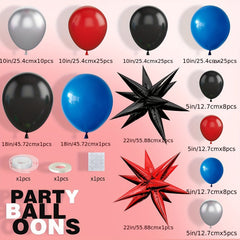 121pcs Red Spider Web Balloon Set Birthday Party Decoration