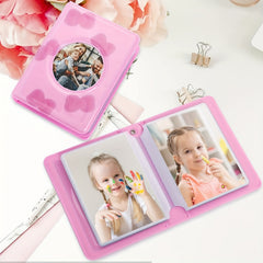 3 Inch Mini Kpop Photo Holder Book Pink Bow Photo Card Album