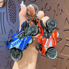 Mini Motorcycle Keychain Plastic Key Chain Pendant Gift For Men Dad