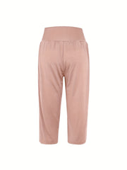 High Waist Capris Pants Casual Crop Pants For Spring & Summer