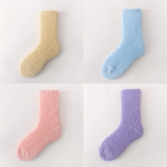 8 Pairs Mixed Fuzzy Socks Women's Mid Tube Stockings Warm & Comfy