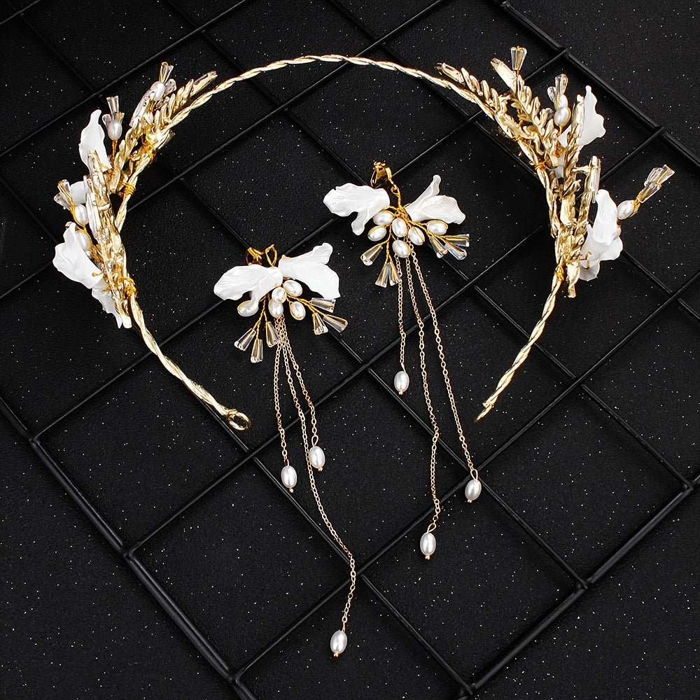 Floral Crystal Headband Girls Hair Accessories Birthday Wedding Headpiece