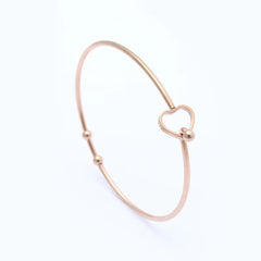 Heart Stainless Steel Wire Bracelet Opening Adjustable DIY Jewelry