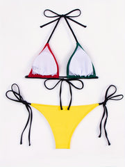 Triangle Tie Neck 2 Piece Bikini Set Sexy Swimsuit