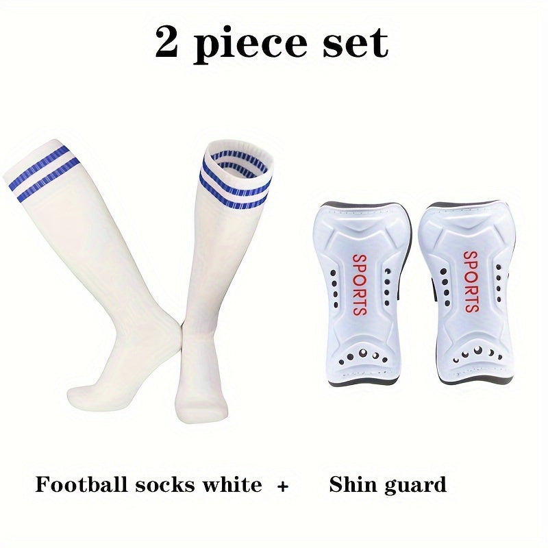Football Socks With Shin Guard Set Thickened Soccer Socks Calf Protector