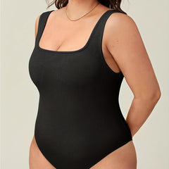 Ribbed Scoop Neck High Stretch Bodysuit