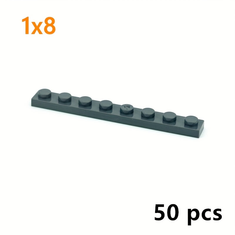 50pcs Thin Brick Building Blocks Compatible with 3460, Assorted Colors