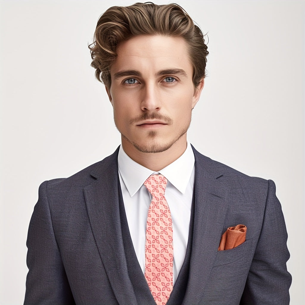 Red Paisley British Men's Tie Wedding NeckTie