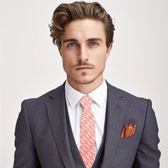 Red Paisley British Men's Tie Wedding NeckTie