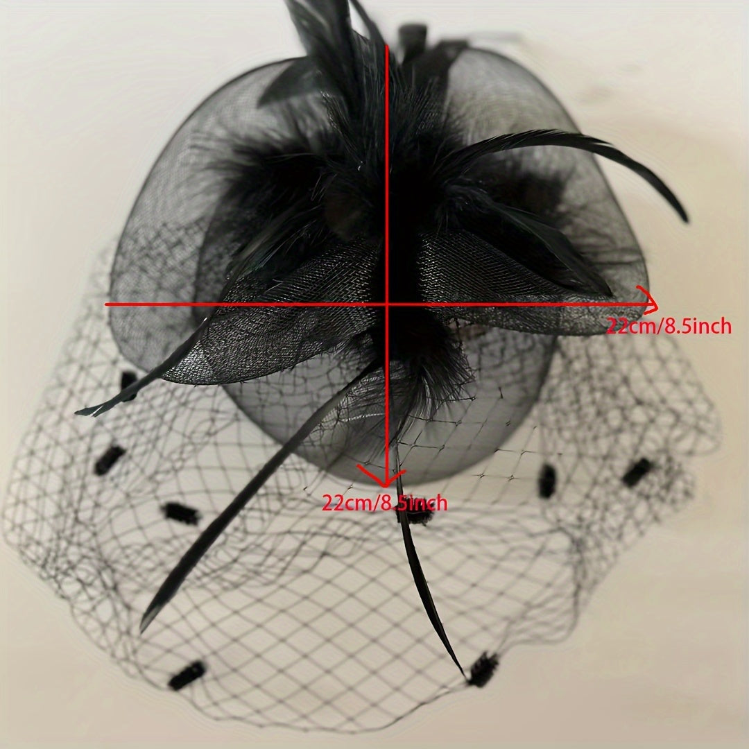 Vintage Feather Fascinator Headpiece for Weddings Tea Parties - Pink