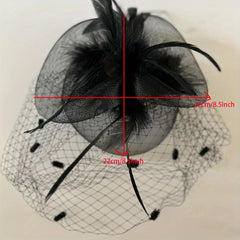 Vintage Feather Fascinator Headpiece for Weddings Tea Parties - Pink