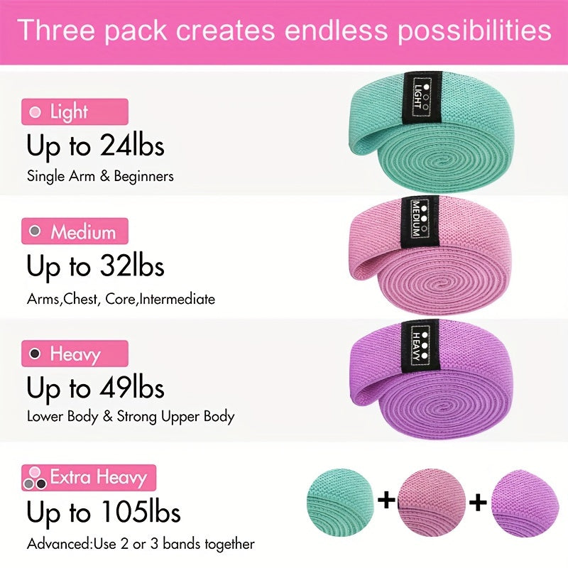 Elastic Yoga Bands for Squats Fitness Exercise Workout Yoga Pilates Legs & Butt