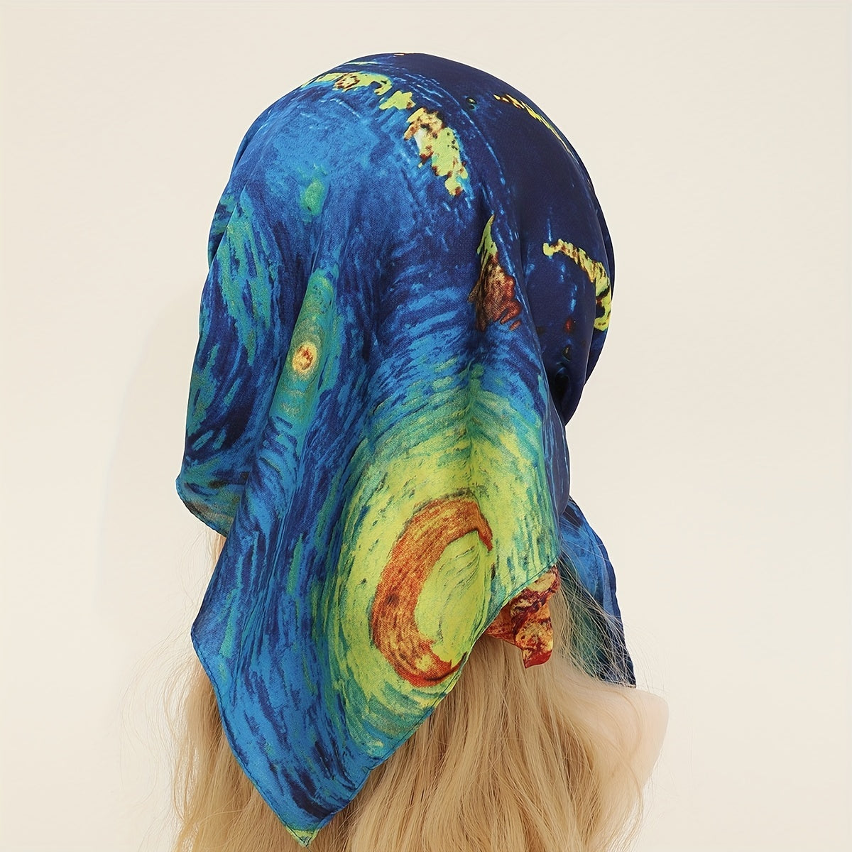 Vintage Starry Sky Print Bandana Silk Scarf Classic Head Wrap Turban
