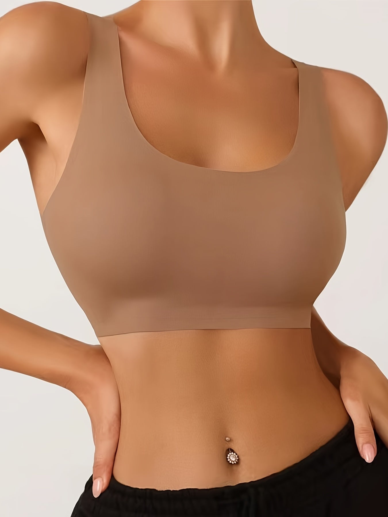 Solid Sport Cami Bra No Underwire Fitness Bra Women's Lingerie