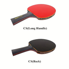 2pcs Prof. Table Tennis Rackets 6 Star Double Sided Rubber Paddle With Bag