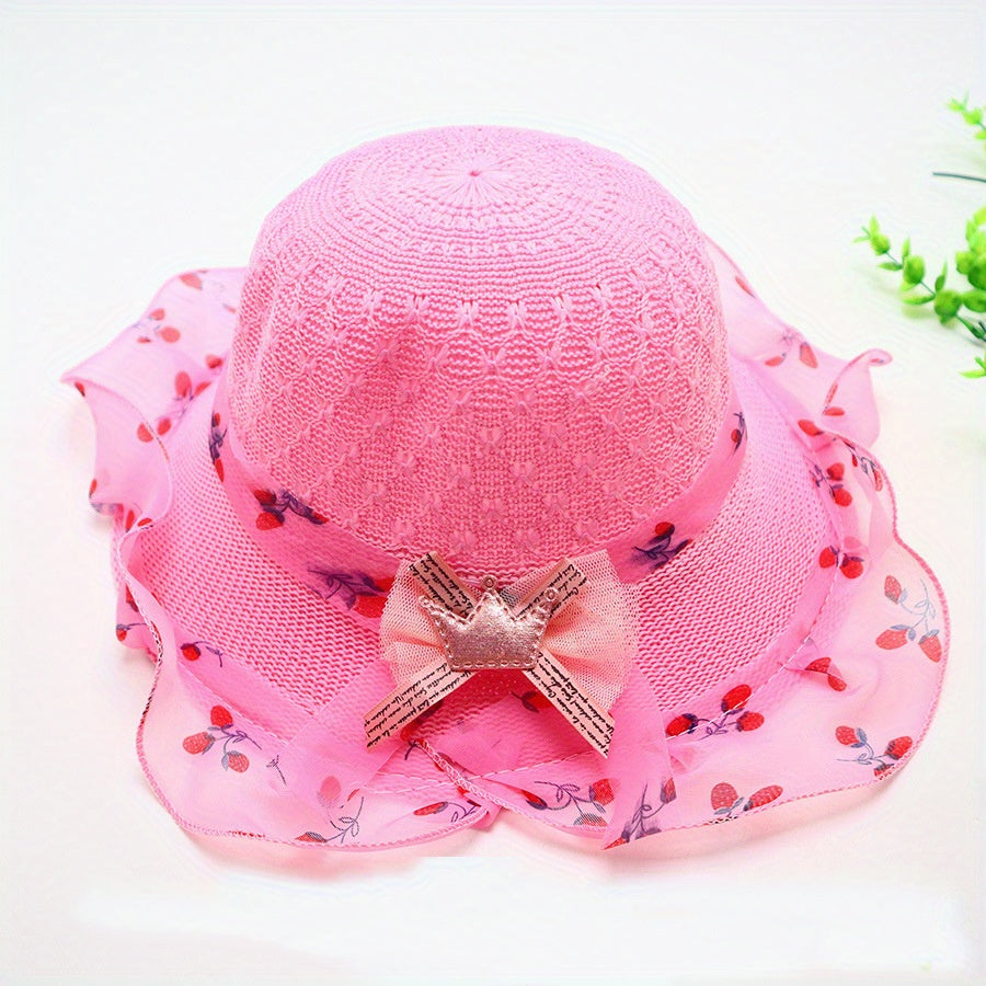Girls Straw Hat Summer Big Brim Travel Hat