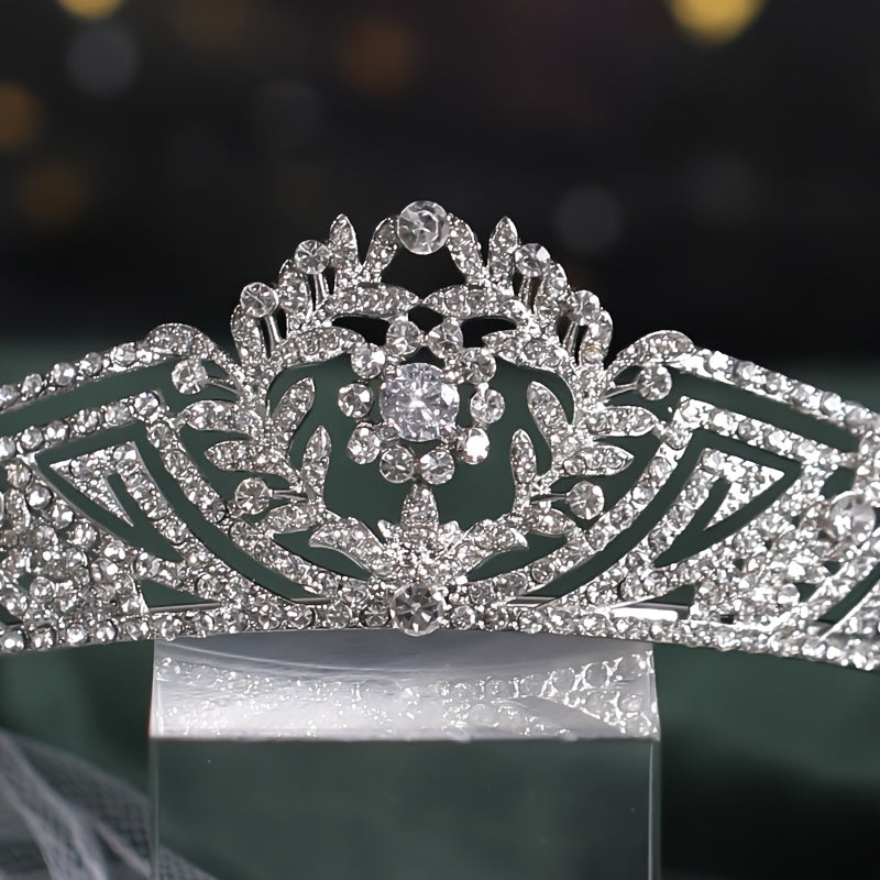 Royal Wedding Tiara Bridal Headpiece Zircon Plated Golden Gift