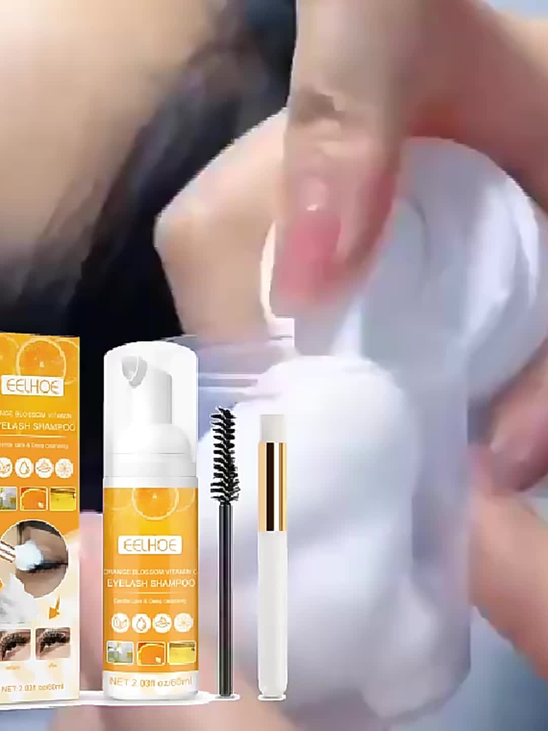 Natural Eyelash Cleaning Kit with Lash Shampoo and Essence